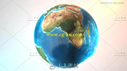 简单的蓝色地球旋转片头视频包装AE模板的图片3