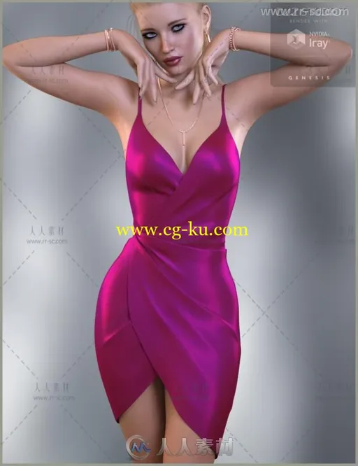 女性性感优雅的舞会礼服套装3D模型合辑的图片3
