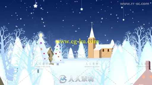 圣诞树雪屋视频素材的图片1
