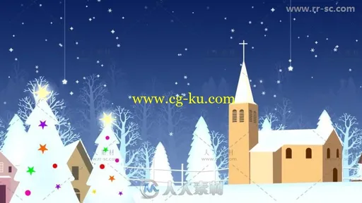圣诞树雪屋视频素材的图片2