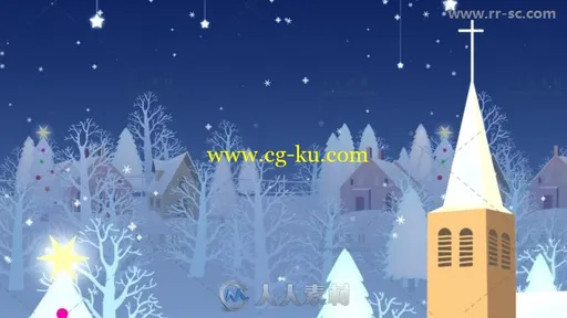 圣诞树雪屋视频素材的图片3
