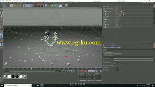 C4D随机粒子球体运动动画视频教程的图片3