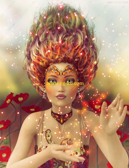 仙女精灵美人鱼神话角色奇幻发型3D模型合集的图片1