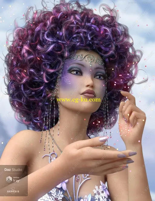 仙女精灵美人鱼神话角色奇幻发型3D模型合集的图片12