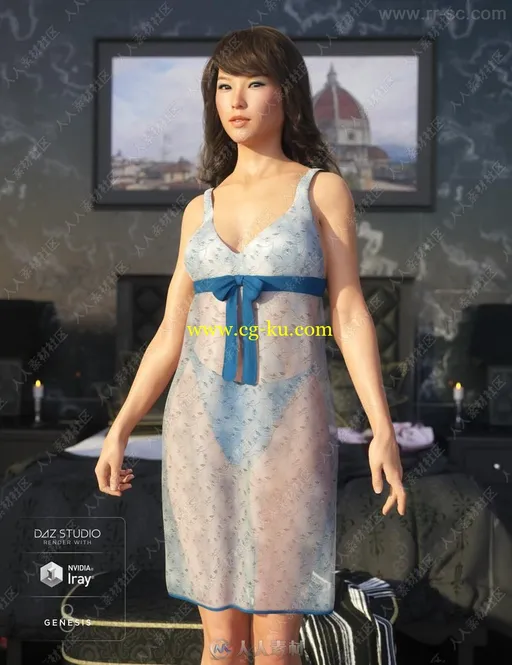 时尚睡衣睡裙等服饰3D模型的图片5