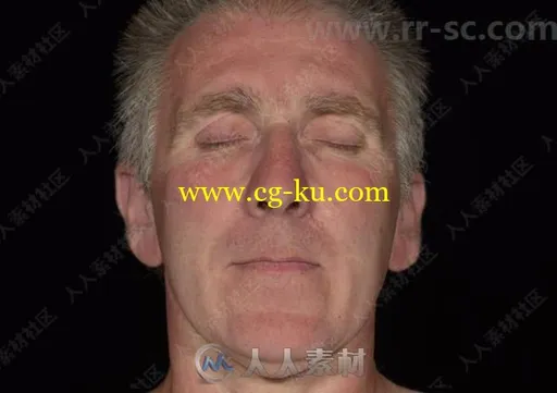 高精度50岁白人男性全脸贴图合辑的图片1