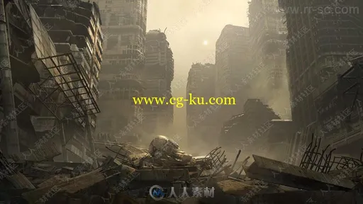 末日战争城市废墟残骸等3D模型合集的图片2
