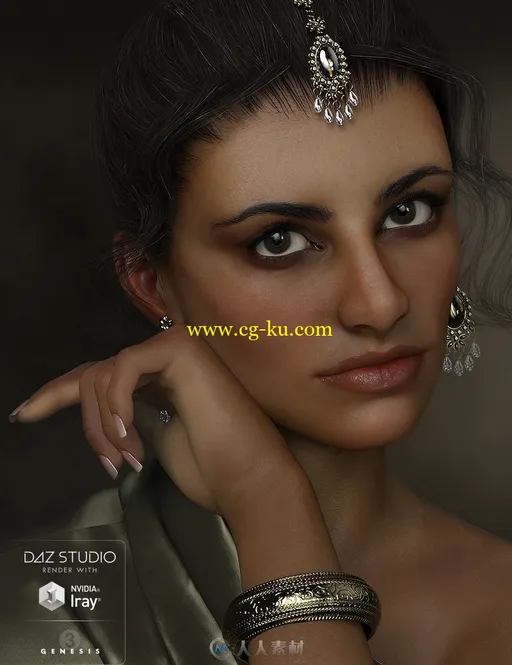 Daz高清印度西方创世纪女性角色3D模型的图片1