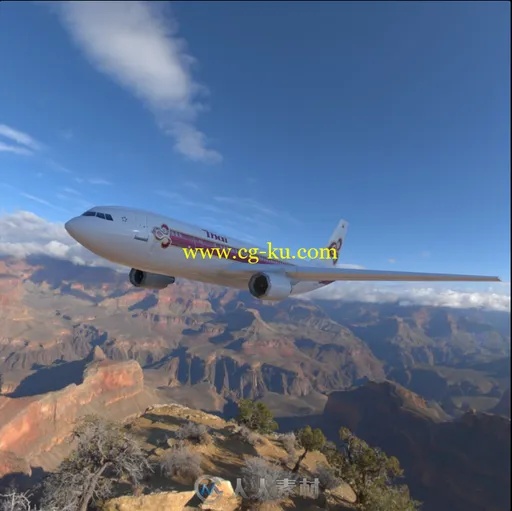 不同角度细节展示飞机3D模型的图片1