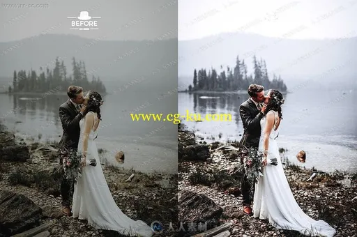 森系风格婚礼摄影对比冷色调Lightroom预设的图片9