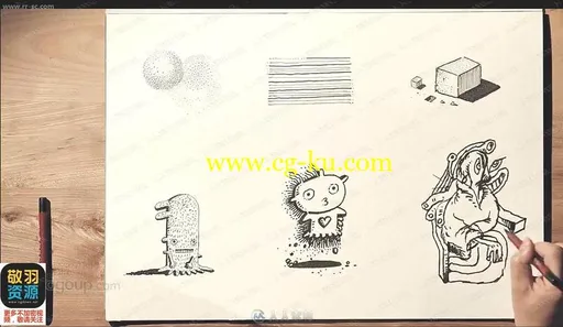 来自著名插画师王东晟秀丽笔手绘漫画人物视频教程的图片3
