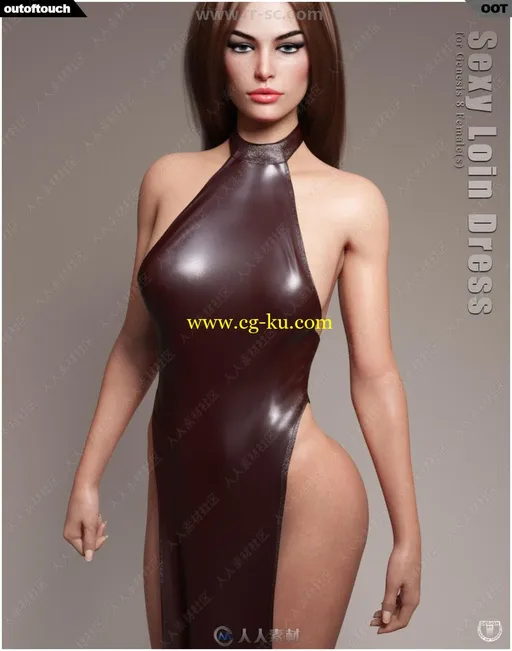 妖娆性感展现完美身材长款女性腰裙3D模型合集的图片2