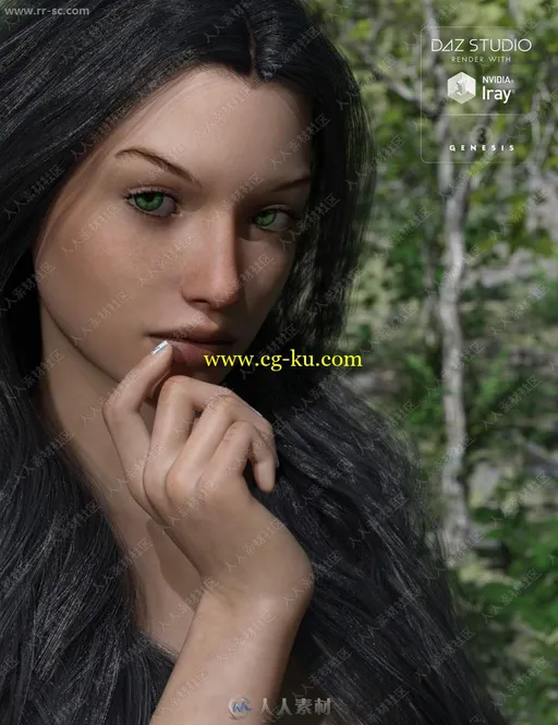 雪白皮肤美丽埃塞尔比亚王后多组眼妆指甲3D模型的图片2
