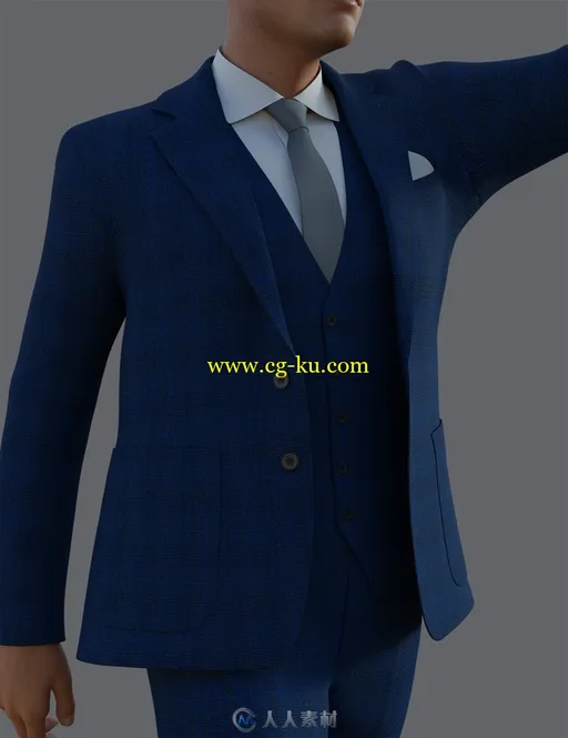 帅气成熟男性商务西服套装3D模型合集的图片2