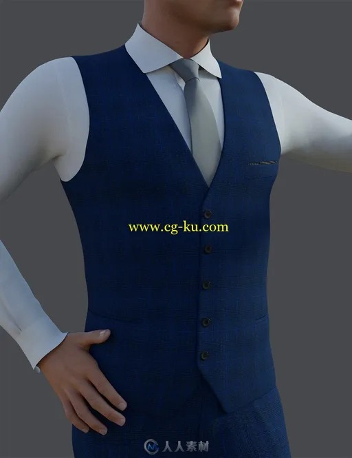 帅气成熟男性商务西服套装3D模型合集的图片3