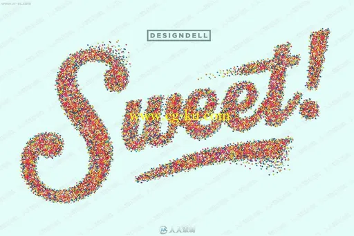 多彩色可爱糖果堆积文字艺术特效PS动作的图片2