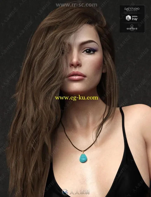 完美身材精致眼妆唇妆女性角色3D模型合集的图片3