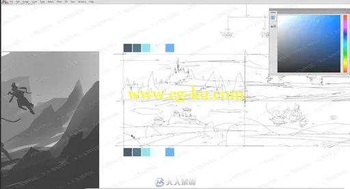 来自插画师饺子Origin design场景原画设计第三期视频教程的图片3