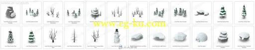20组各种冬季室外装饰相关PSD模板平面素材合集的图片2