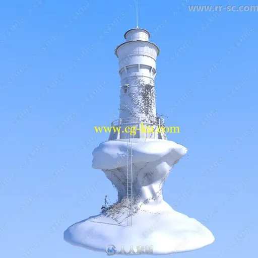 梦幻神秘灯塔建筑景观渲染场景3D模型的图片2