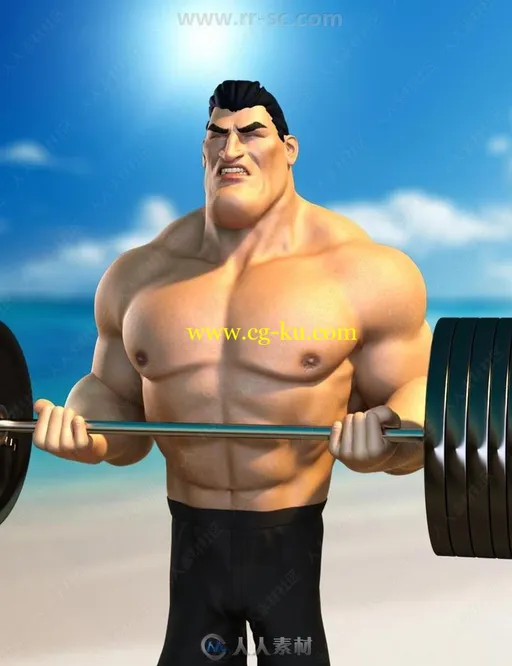 强壮高大肌肉男人物动作形态3D模型合集的图片2