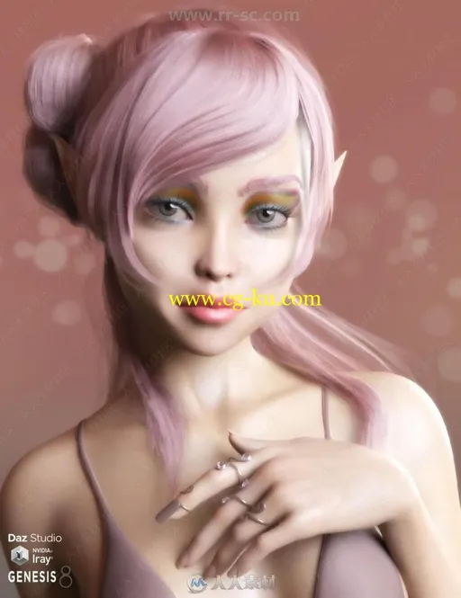 时尚帅气欧美风面部彩妆女性角色3D模型合集的图片1