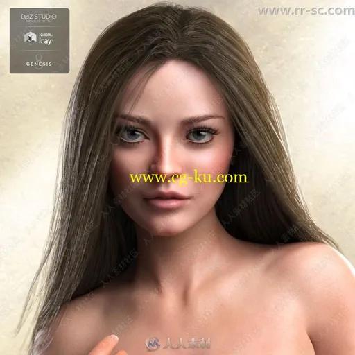 多种发型眼妆唇妆性感身材美丽女性3D模型的图片2