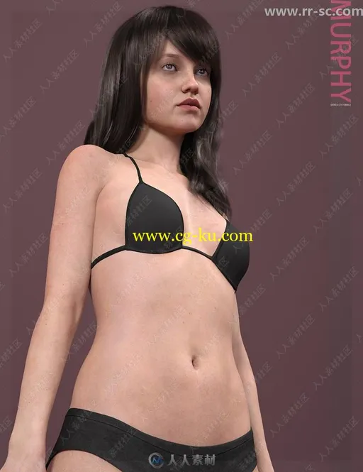美丽女性性感身材自然姿势展示3D模型的图片3