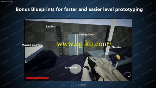 定制射击冲刺跳跃游戏完整蓝图UE4游戏素材资源的图片3