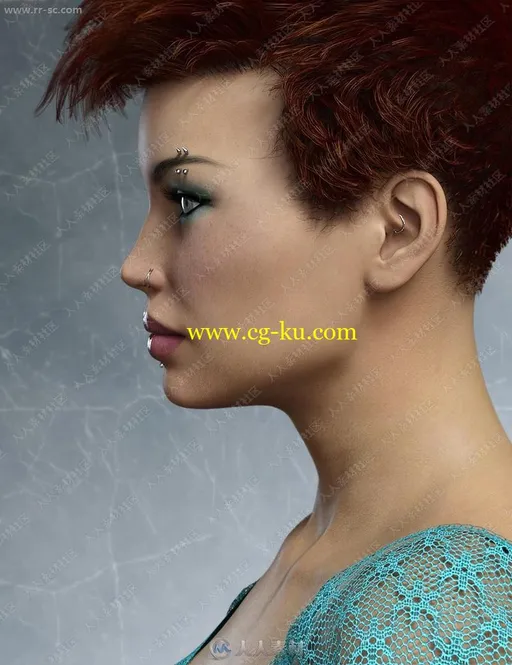 美丽洛歇尔多组服装妆容纹身造型3D模型的图片2