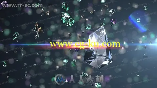 超美闪耀钻石爆炸破碎logo动画演绎AE模板的图片1