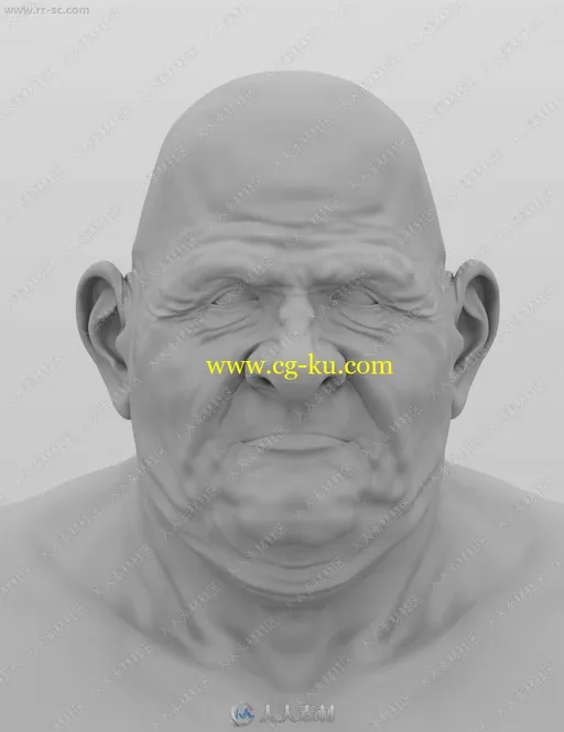 中世纪国王乔治肥胖身体胡须头发3D模型的图片2