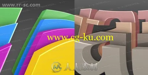 3D效果多层彩色循环立体logo动画演绎AE模板的图片1