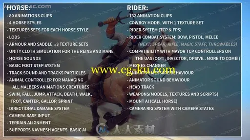 多组游戏骑乘马匹坐骑3D模型Unity游戏素材资源的图片2