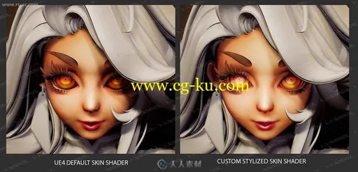 华丽女性角色头发眼睛金属PBR材质UE4游戏素材资源的图片3