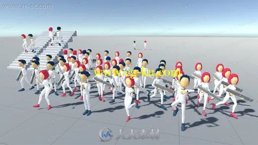 122组卡通风格男女跑跳走笑各种姿势动作动画Unity游戏素材资源的图片2