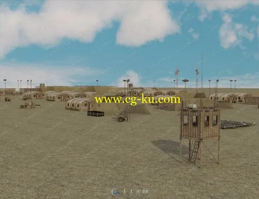 探险军事基地前线哨岗布局设备3D模型的图片3