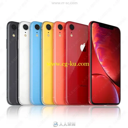 苹果手机Apple iPhone Xr Xs全颜色3D模型合集的图片3