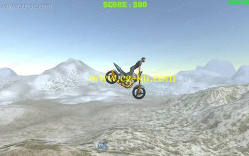 山地摩托车翻转骑行小游戏整体项目Unity游戏素材资源的图片2