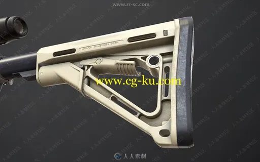 超精细M4A1卡宾枪3D模型的图片3