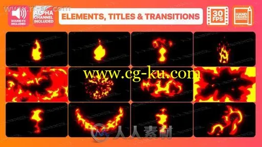 多种形式火焰火苗特效包装二维动画AE模版的图片1
