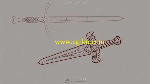中世纪近战武器概念设计绘画视频教程的图片1