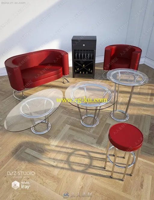 10组家庭休闲家具沙发椅子酒台3D模型的图片1