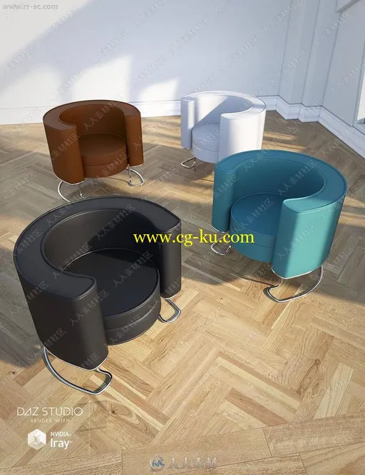 10组家庭休闲家具沙发椅子酒台3D模型的图片3