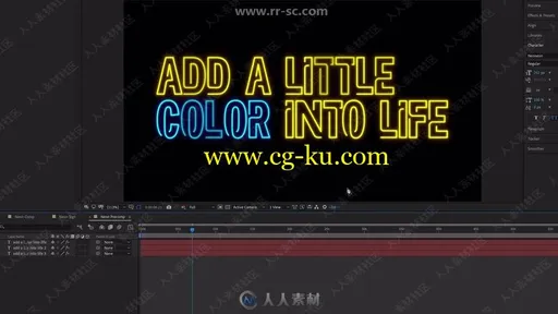 AE霓虹灯艺术特效动画制作视频教程的图片2