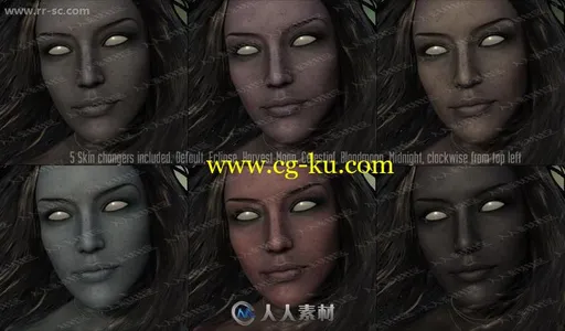 多位女祭司暗色皮肤造型3D模型的图片2