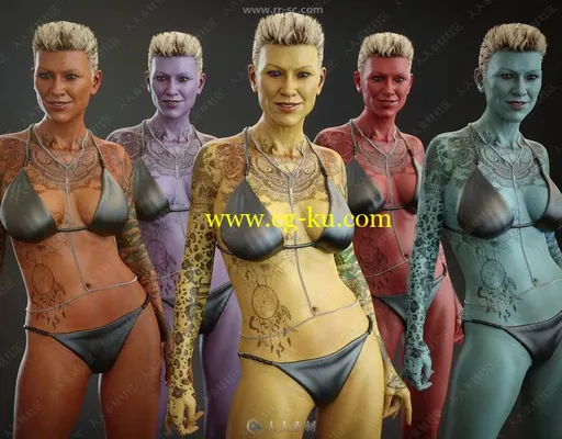 Fantasy Skins超经典人物造型皮肤设计3D模型合集的图片2