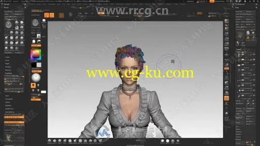 Zbrush游戏女性剑士角色雕刻制作完整流程视频教程的图片2