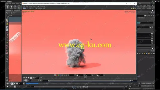Houdini中Simulation烟雾粒子特效实例制作视频教程的图片3