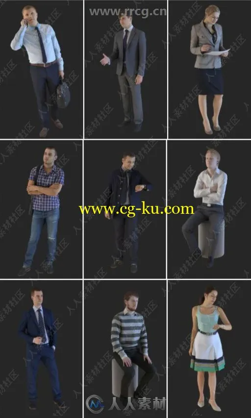 13组经典不同造型姿势男女性3D模型合集的图片1